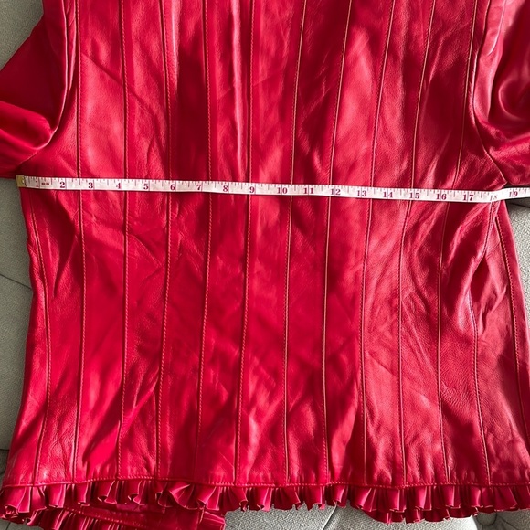 St. John Collection by Marie Gray Leather and Silk Blazer Jacket - Picture 15 of 16